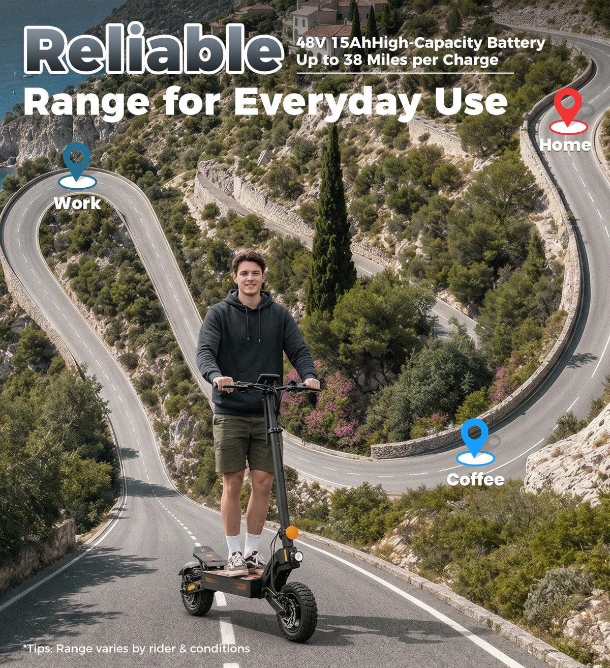 X10 Electric Scooter Commuting 1200W Motor