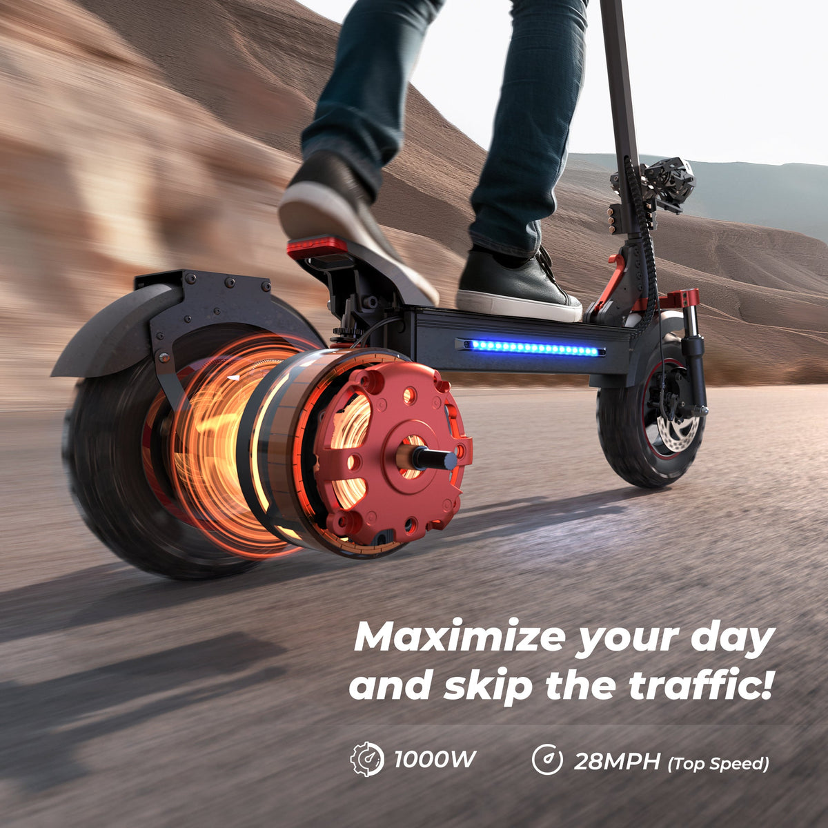 iX5S 1000W Electric Scooter 11 Off-Road Tires