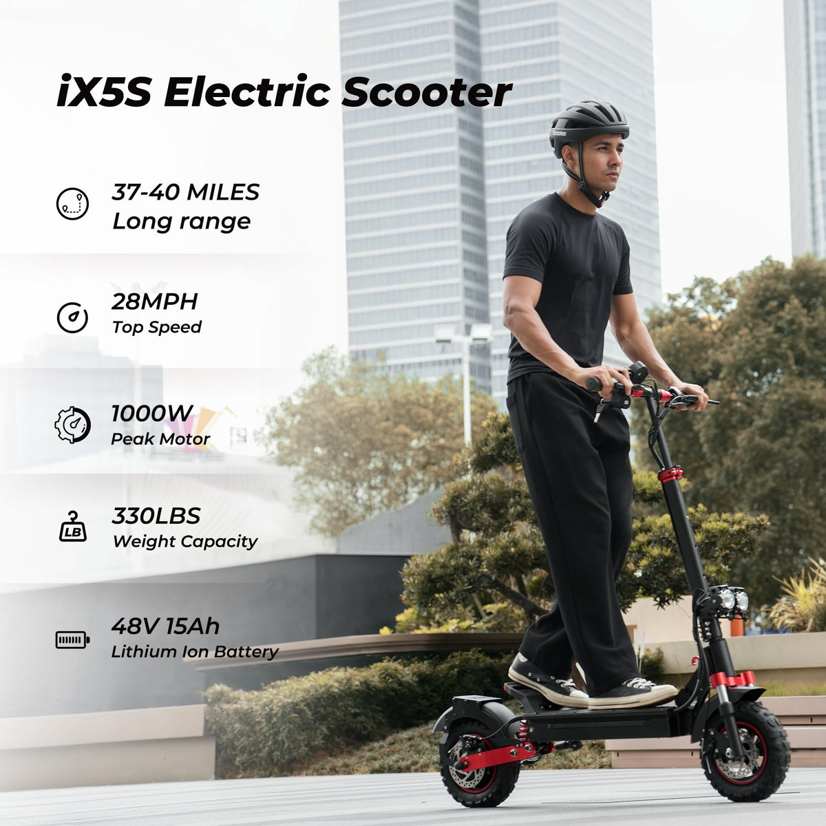 iX5S 1000W Electric Scooter 11 Off-Road Tires