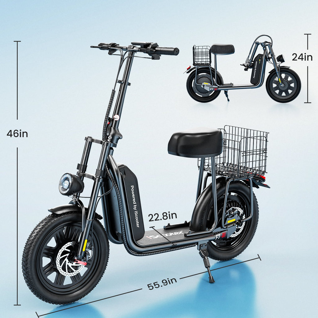 F7 Electric Scooter 1000W with Seat 28 MPH & 45 Miles
