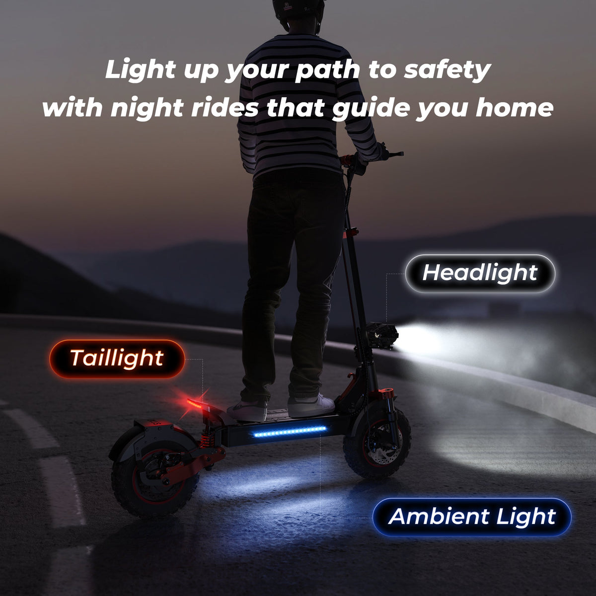 iX5S 1000W Electric Scooter 11 Off-Road Tires