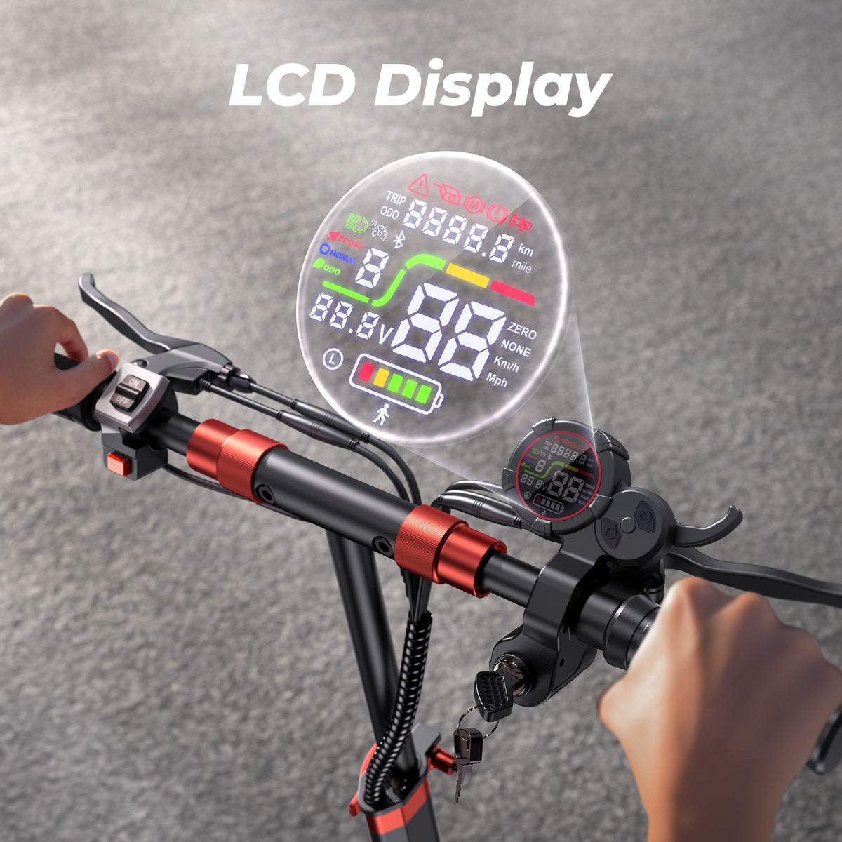 iX5S 1000W Electric Scooter 11 Off-Road Tires