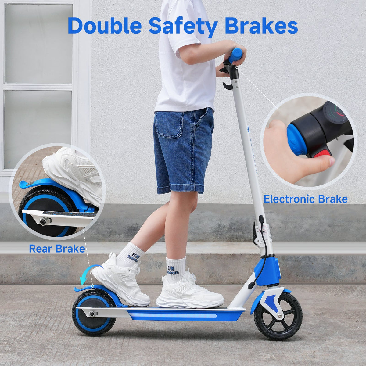 S4 Electric Scooter for Kids Ages 6-14. 200W Foldable Kids Electric Scooter