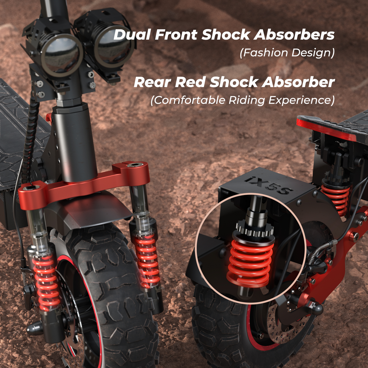 iX5S 1000W Electric Scooter 11 Off-Road Tires